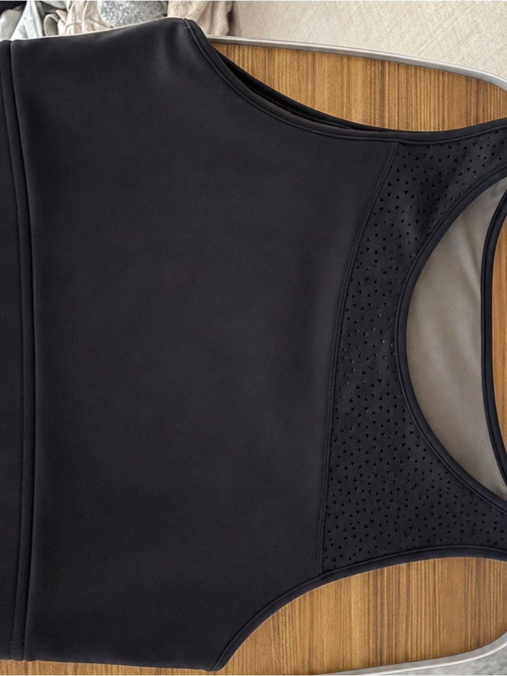 BuffBunny Black Perforated Racerback Sports Bra